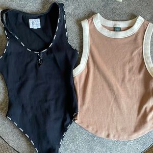 ❌SOLD❌Bodysuit & Crop Tank Set Medium